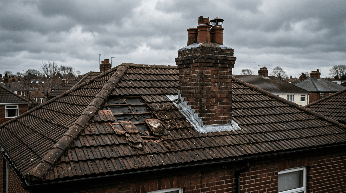 Roof tiles on a UK house
