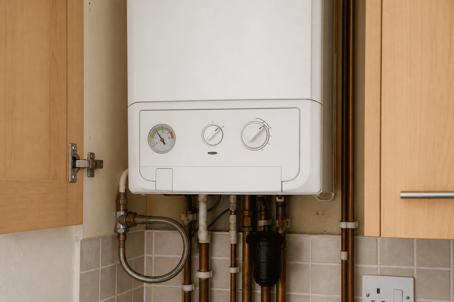 UK combi boiler pressure gauge and filling loop